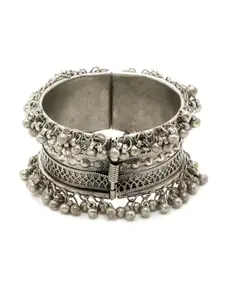 YouBella Women Silver-Plated Artificial Beads Cuff Bracelet