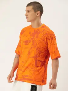 Kook N Keech Deadpool Graphic Printed Drop-Shoulder Sleeves Pure Cotton Oversized T-shirt