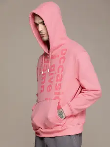 WROGN Typography Printed Hooded Pullover Casual Sweatshirt