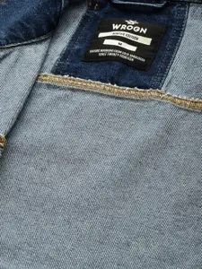 WROGN Typography Printed Pure Cotton Denim Jacket