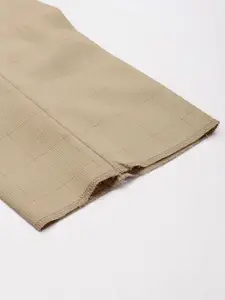 Van Heusen Men Checked Slim Fit Mid-Rise Formal Trousers