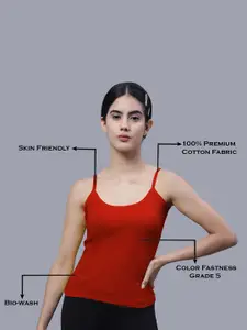 FBAR Pack Of 2 Shoulder Straps Non Padded Pure Cotton Bio Wash Camisoles