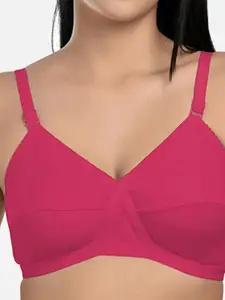 StyFun Pack of 2 All Day Comfort Full Coverage Bra LS_Cross_Bra_PinkMaroon_B