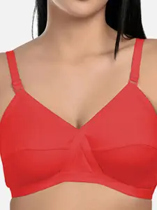 StyFun Pack of 2 All Day Comfort Full Coverage Bra LS_Cross_Bra_WhiteRed_B