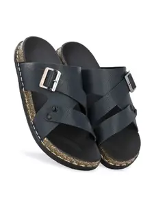 HIROLAS Men Textured Comfort Sandals