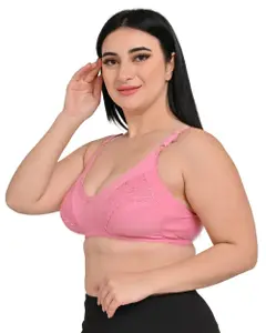 Piylu Pack of 3 Floral All Day Comfort Lace Non-Wired Full Coverage T-Shirt Bra