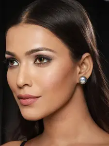 Priyaasi Grey Contemporary Studs Earrings