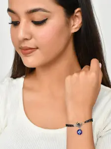Voylla Women Silver-Plated Evil Eye Charm Bracelet