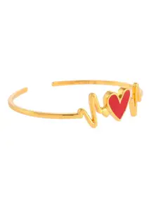 Voylla Gold-Plated Valentine's Day Collection Heartbeats Cuff Bracelet