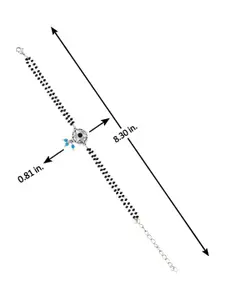 Voylla Brass Silver-Plated Charm Bracelet