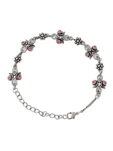 Voylla Women Brass Silver-Plated Link Bracelet
