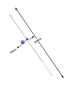 Voylla Silver-Plated Evil Eye Hanging Bead Oxidized Link Bracelet