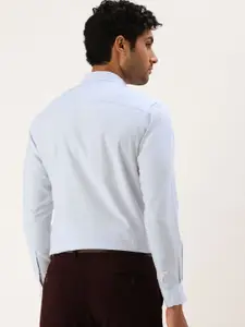 Peter England Self Design Textured Slim Fit Formal Shirt