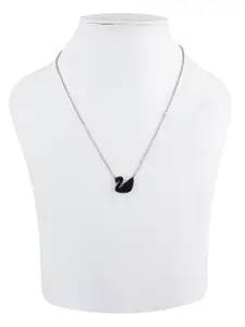 MEENAZ Rose Gold-Plated Stone Studded Swan Necklace Pendant Chain