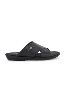 Hitz Men Textured Leather Comfort Sandals