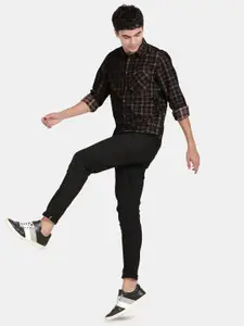 t-base Tartan Checked Cotton Casual Shirt