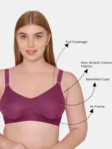 Souminie Pack Of 2 Non-Padded Full Coverage All Day Comfort Seamless Cotton Minimizer Bra