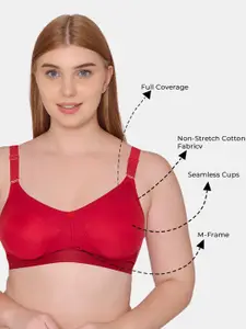 Souminie Pack Of 2 Non Wired Non Padded Seamless Cotton Minimizer Bra With All Day Comfort