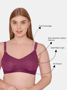 Souminie Pack Of 2 Non Wired Non Padded Seamless Cotton Minimizer Bra With All Day Comfort