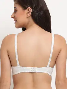 MAKCLAN Medium Coverage Underwired Lightly Padded All Day Comfort Dry Fit Plunge Lace Bra