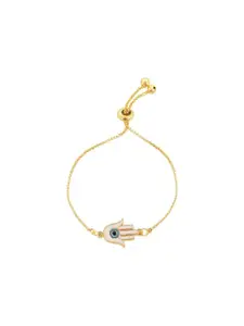 I Jewels Gold-Plated Evil Eye Charm Bracelet