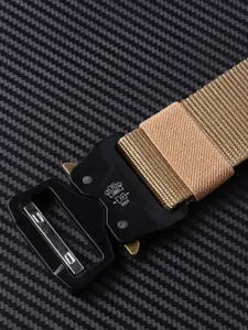 Roadster Men Beige Braided Tactical Canvas Belts