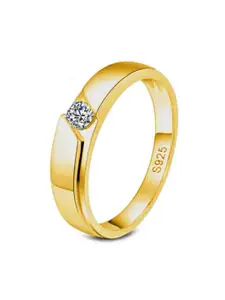 MYKI Set Of 2 Gold-Plated CZ-Studded Couple Adjustable Finger Rings