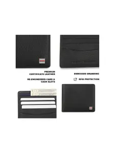Tommy Hilfiger Men Textured Leather Two Fold Wallet