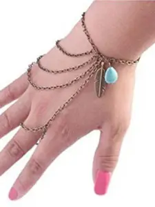 MYKI Copper-Plated Turquoise Layered Wraparound Bracelet