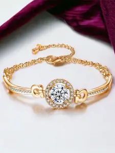 MYKI Women Gold-Plated Cubic Zirconia Charm Bracelet