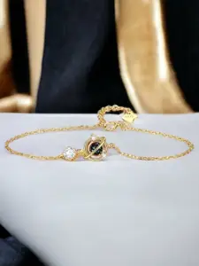 MYKI Women Cubic Zirconia Gold-Plated Link Bracelet