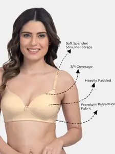 Tweens Heavily Padded 3/4th Coverage Semi Push-Up Seamless T-Shirt Bra