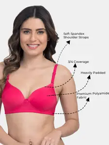 Tweens Heavily Padded 3/4th Coverage Semi Push-Up Seamless T-Shirt Bra