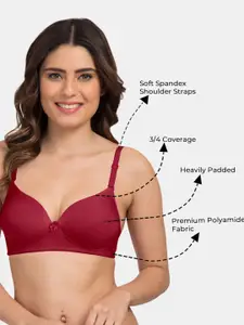 Tweens Heavily Padded 3/4th Coverage Semi Push-Up Seamless T-Shirt Bra