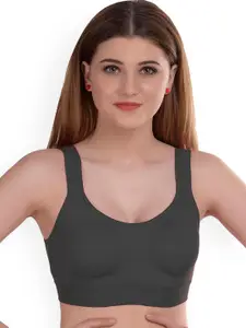 AROUSY Pack of 2 Non Padded Non-Wired Cotton Bra & Briefs Gayla Set_Grey,Blue_32