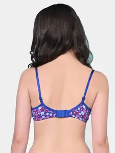 FIMS Floral Printed Full Coverage Lightly Padded Cotton Everyday Bra All Day Comfort
