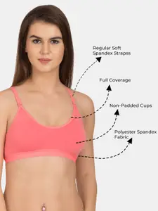 Tweens Full Coverage Non-Padded Beginners Slip-on Workout Sports Bra