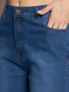 GUTI Women Flared High-Rise Light Fade Clean Look Stretchable Jeans