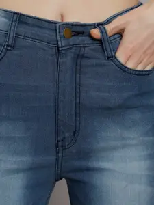 GUTI Women Slim Fit High-Rise Heavy Fade Clean Look Slits Stretchable Jeans