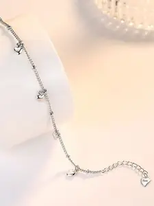 MYKI Women Cubic Zirconia Silver-Plated Charm Bracelet