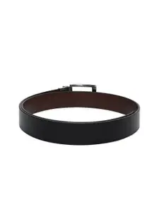 CRUSSET Men Textured Leather Reversible Formal Belt