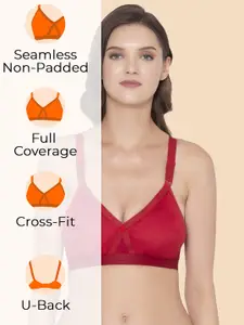 Souminie Pack Of 2 Full Coverage Seamless Cotton Minimizer Bra