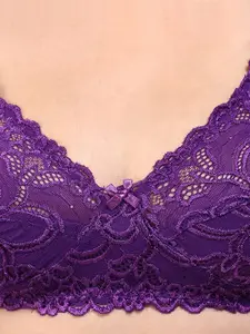 Bralux Full Coverage Lightly Padded Lace Cotton Everyday Bra