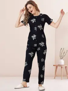 Be You Floral Printed Shirt And Pyjama Night Suit
