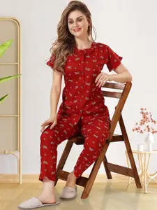 Be You Floral Printed Night Suit