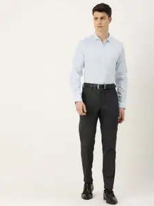 Peter England Slim Fit Geometric Printed Pure Cotton Formal Shirt