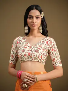 Sangria Floral Embroidered Silk Cotton Saree