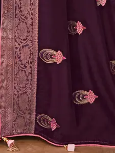 Saree mall Ethnic Motifs Embroidered Zari Sarees