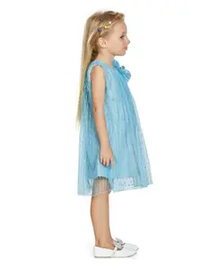 Peppermint Girls Self Design Sequinned A-Line Dress