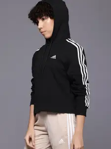 ADIDAS Striped Hooded Sweatshirt